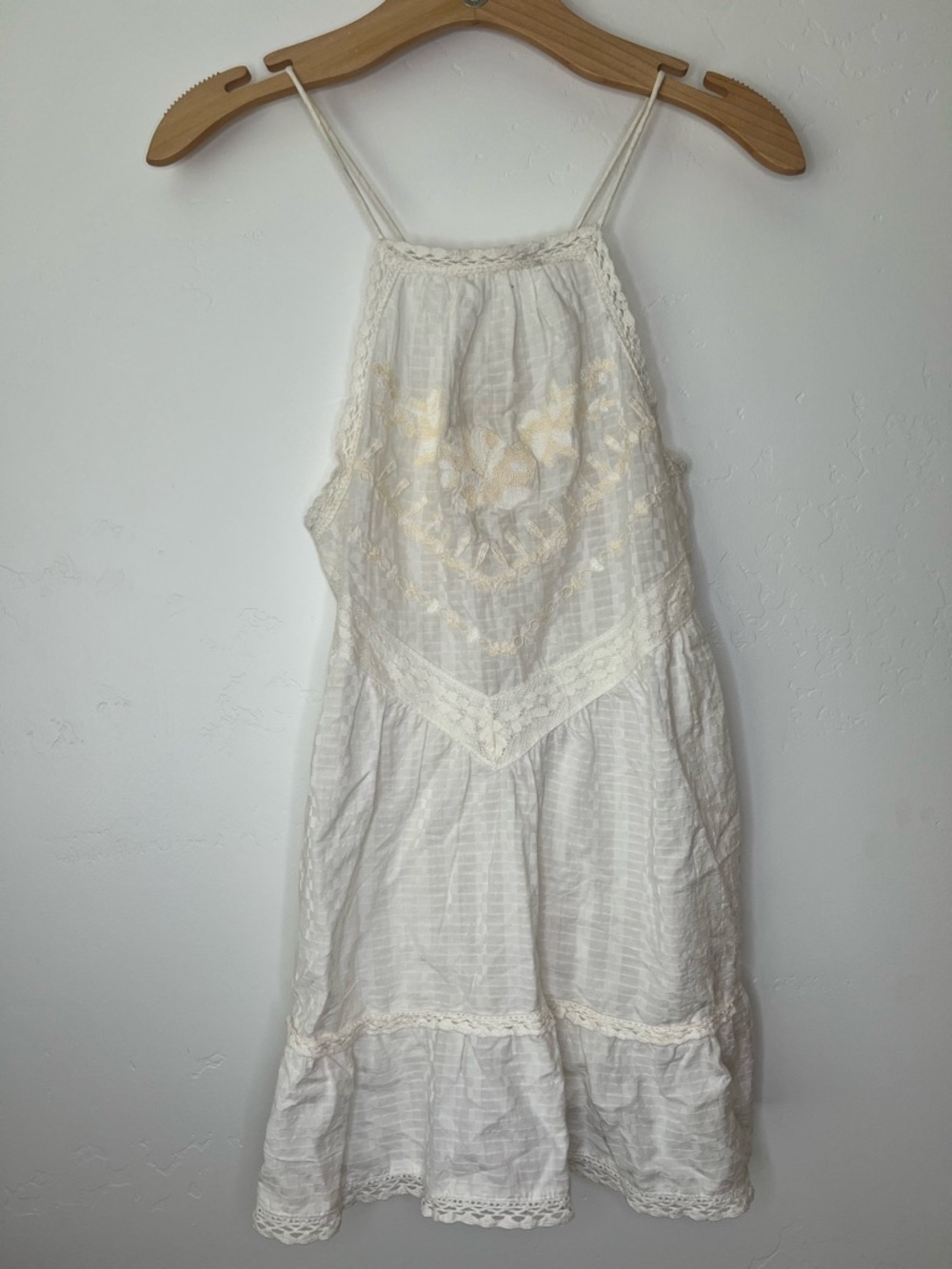 NWT Free People Ivory Embroidered Tunic Tank
